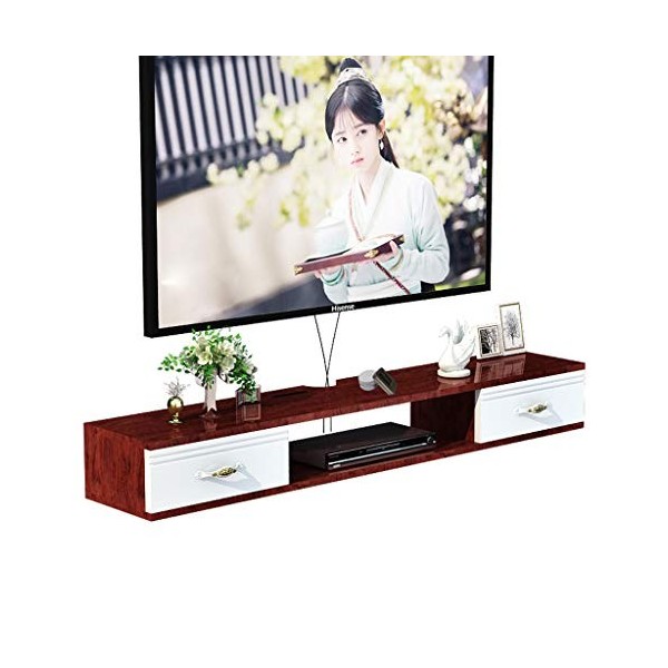 Meuble de télévision Mural Etagère Flottante Etagère Murale Set Top Box Routeur Projecteur Etagère de Stockage Console TV Mul