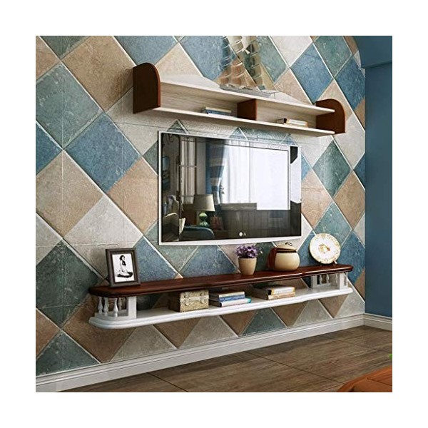 Meuble de télévision mural Étagère murale Étagère flottante Panneau de télévision console TV Étagère de stockage multimédia M