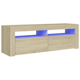Meuble TV avec lumières LED Chêne Sonoma 120 x 35 x 40 cm