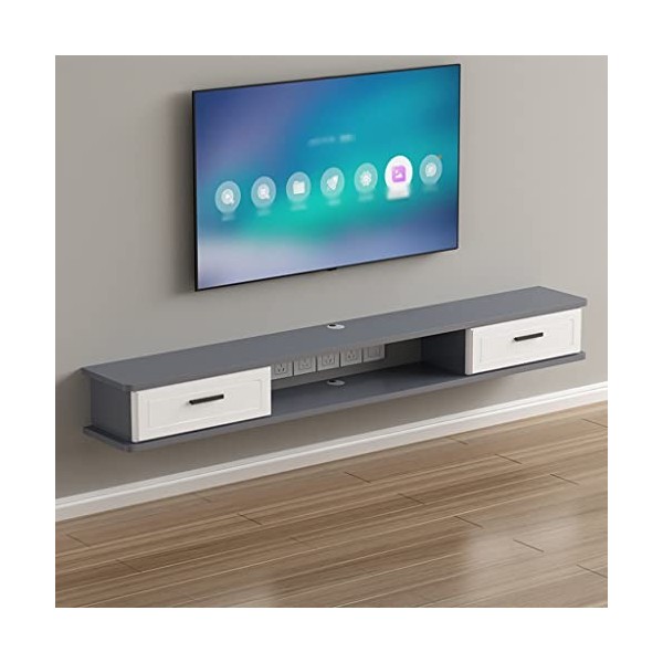 KEFFOR Meuble TV Flottant, Console TV Murale Moderne, Meuble TV Simple en Bois Massif, Économiser De lespace, Console de tél