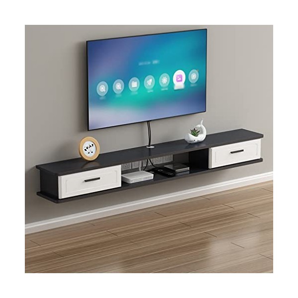 KEFFOR Meuble TV Flottant, Console TV Murale Moderne, Meuble TV Simple en Bois Massif, Économiser De lespace, Console de tél