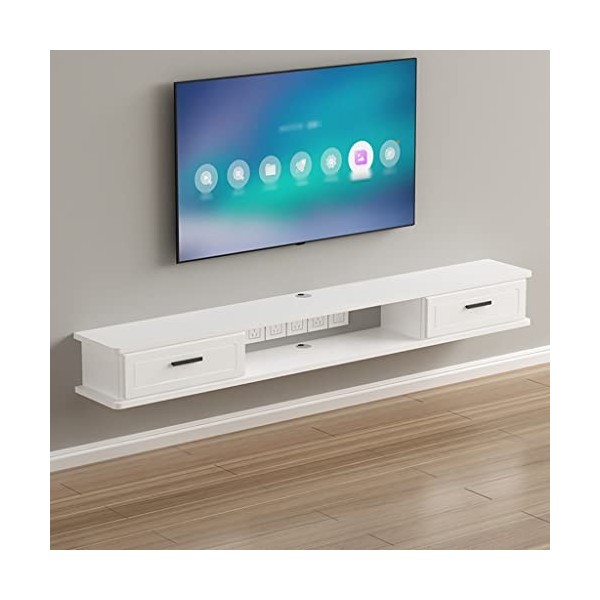 KEFFOR Meuble TV Flottant, Console TV Murale Moderne, Meuble TV Simple en Bois Massif, Économiser De lespace, Console de tél