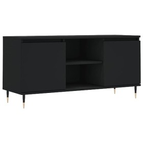 RAUGAJ Centres de divertissement et meubles TV - Meuble TV noir 104 x 35 x 50 cm - Bois dingénierie