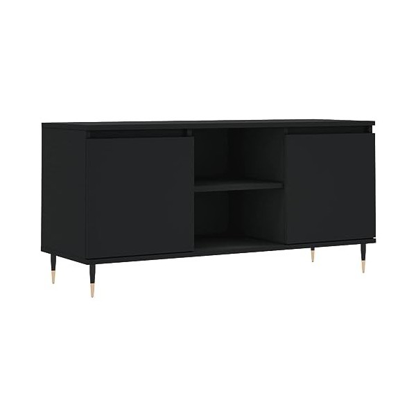 RAUGAJ Centres de divertissement et meubles TV - Meuble TV noir 104 x 35 x 50 cm - Bois dingénierie