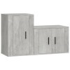 DIGBYS Meuble TV 2 pièces en bois gris béton
