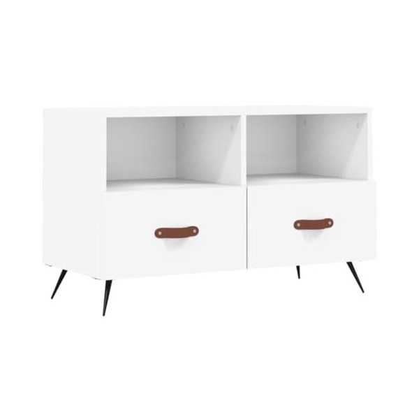 MATTUI Centres de divertissement et supports TV, meuble TV blanc, 80 x 36 x 50 cm, bois dingénierie