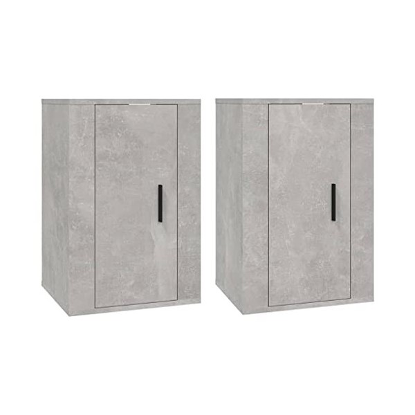 vidaXL Meubles TV muraux 2 pcs Gris béton 40x34,5x60 cm