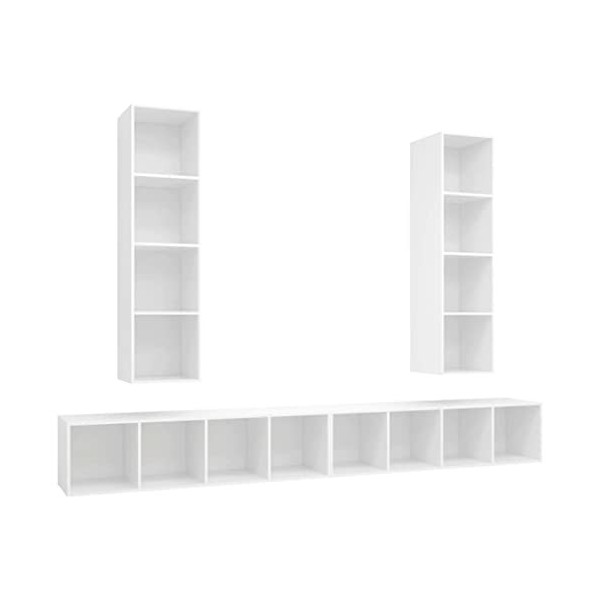 vidaXL 4X Meubles TV Muraux Armoires Suspendues Armoires Stéréo Meubles de Rangement Muraux Salle de Séjour Salon Maison Inté