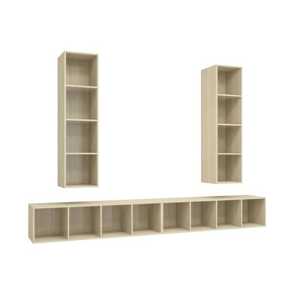 vidaXL 4X Meubles TV Muraux Armoires Suspendues Armoires Stéréo Meubles de Rangement Muraux Salle de Séjour Salon Maison Inté