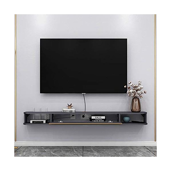 Étagère murale flottante Meuble TV Meuble TV Étagère décodeur Meuble de rangement pour console TV Support de rangement pour b