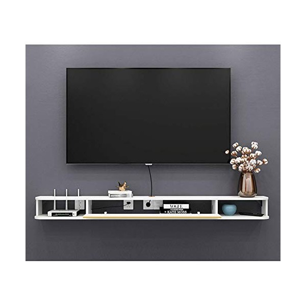 Étagère murale flottante Meuble TV Meuble TV Étagère décodeur Meuble de rangement pour console TV Support de rangement pour b