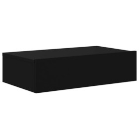 vidaXL Meuble TV avec éclairage LED Noir 60x35x15,5 cm