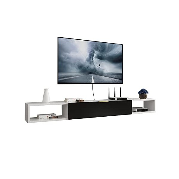 Meuble TV Flottant,Unité De Rangement TV Décorative pour Étagère Murale,Meubles De Maison pour Centre De Divertissement Multi