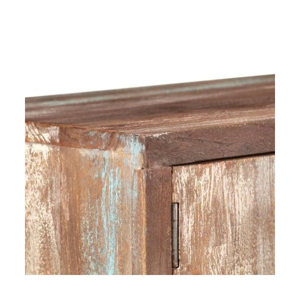 Meuble TV en Bois Massif – Console Rustique de Style Vintage en Acacia – Rangement multimédia 118 cm – Meuble TV Unique-Brun