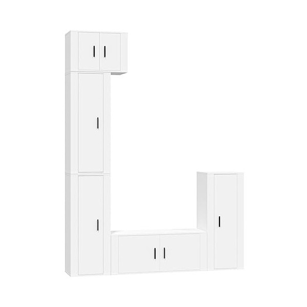 vidaXL Ensemble de Meubles TV 5 pcs Blanc Bois dingénierie