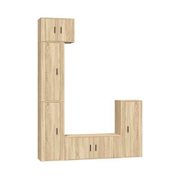 vidaXL Ensemble de Meubles TV 5 pcs Blanc Bois dingénierie