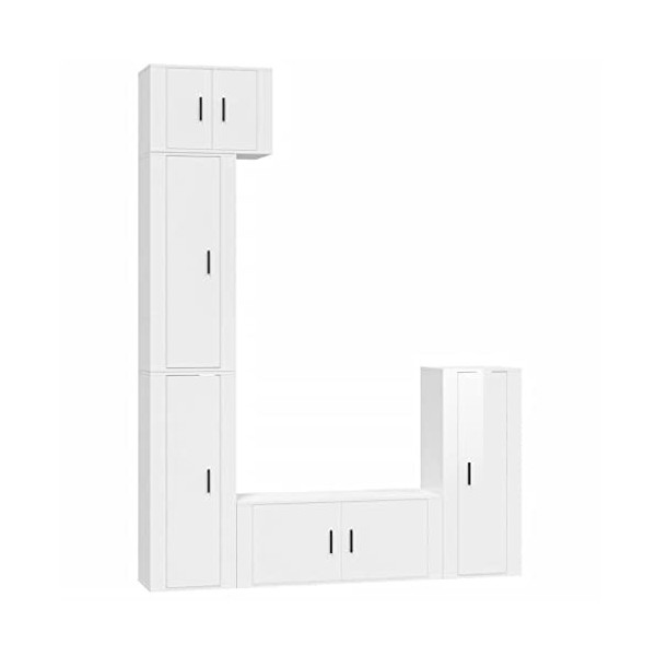vidaXL Ensemble de Meubles TV 5 pcs Blanc Bois dingénierie