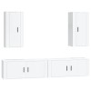 vidaXL Ensemble de Meubles TV 4 pcs Blanc Brillant Bois dingénierie