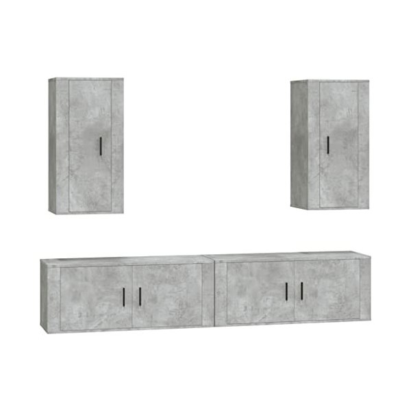 vidaXL Ensemble de Meubles TV 4 pcs Blanc Brillant Bois dingénierie