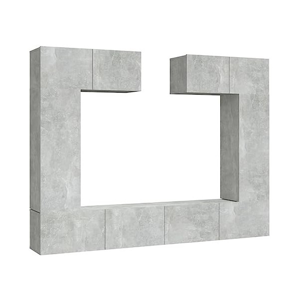 vidaXL Ensemble de Meubles TV 6 pcs Centres de Divertissement Armoires Multimédia Meubles de Salle de Séjour Intérieur Noir B