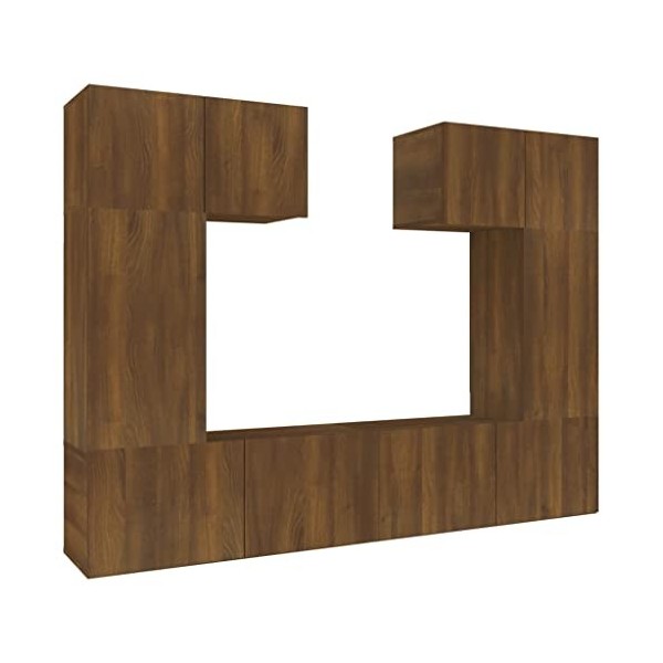 vidaXL Ensemble de Meubles TV 6 pcs Centres de Divertissement Armoires Multimédia Meubles de Salle de Séjour Intérieur Noir B