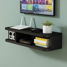 SORVA Meuble TV, Lowboard TV, étagères flottantes, étagère Flottante pour Composants de Meuble TV, 4 Couleurs au Choix, Bois 