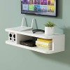 SORVA Meuble TV, Lowboard TV, étagères flottantes, étagère Flottante pour Composants de Meuble TV, 4 Couleurs au Choix, Bois 