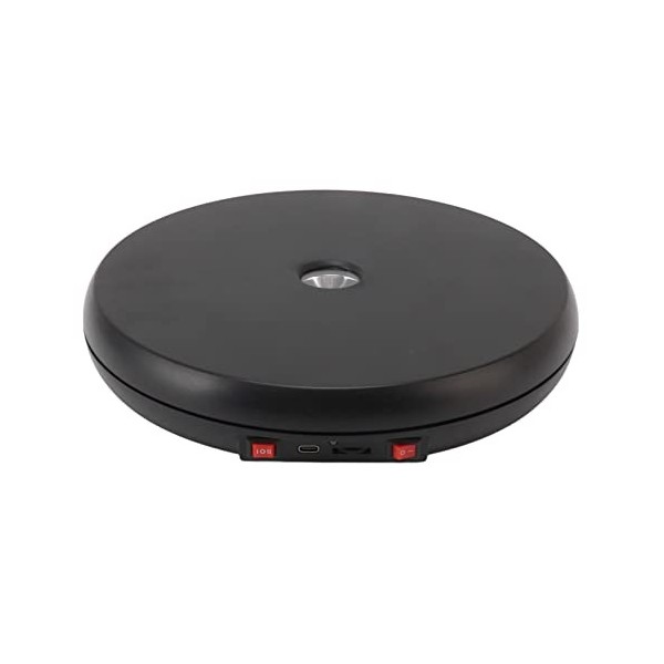 Fdit Table daffichage Rotative électrique Présentoir Rotatif électrique 9.8 Pouces Plateau Tournant ABS Lumière LED Antidéra