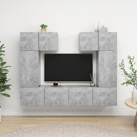 Générique Ensemble de Meuble TV 6 pcs Gris béton Aggloméré,63.3 KG,3079118, Meubles, Meubles TV