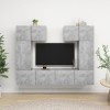 Générique Ensemble de Meuble TV 6 pcs Gris béton Aggloméré,63.3 KG,3079118, Meubles, Meubles TV