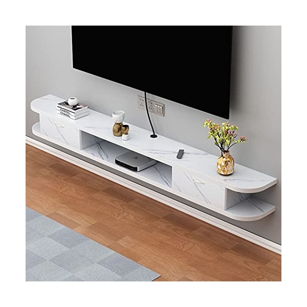 Uvency Meuble Tv Flottant Étagère Tv Murale Centre de Divertissement Console Multimédia En Bois Meuble de Rangement Moderne S