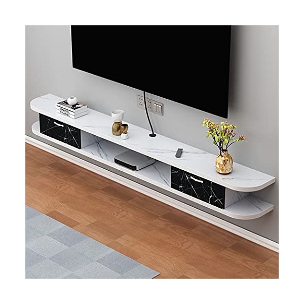 Uvency Meuble Tv Flottant Étagère Tv Murale Centre de Divertissement Console Multimédia En Bois Meuble de Rangement Moderne S