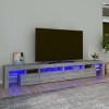 Camerina Meuble TV avec lumières LED Sonoma Gris 260x36,5x40 cm,Meuble TV,Table Basse Salon Meuble TV,Table Basse LED Couleur