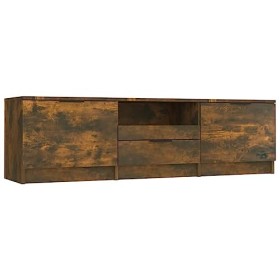 Meubles-TV Meuble TV Chêne Fumé 140x35x40 cm Bois dingénierie