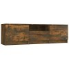 Meubles-TV Meuble TV Chêne Fumé 140x35x40 cm Bois dingénierie