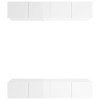 JUNZAI Meubles TV 4 pcs Blanc Brillant 80x30x30 cm Bois dingénierie,Table Television Salon,Meuble Télé Haut,Meuble TV Haut