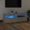 RAUGAJ Centres de divertissement et meubles TV - Meuble TV avec lumières LED - Chêne Sonoma - 120 x 35 x 40 cm - Meuble TV