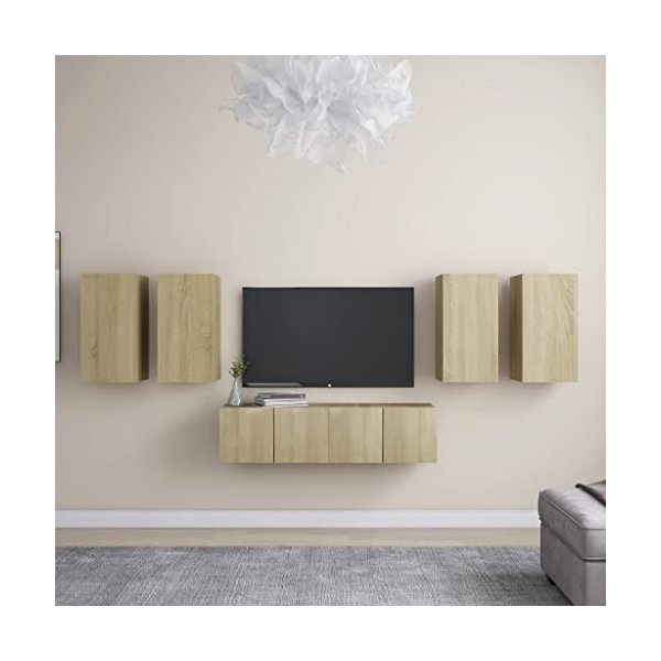 VEEKI Meuble TV, Meuble TV Suspendu, Meuble, Meuble TV avec Rangement，Meuble Industriel, Convient pour Salon ou Chambre, Ense