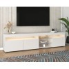 Meuble TV, Meuble télé, Meuble TV Chambre, Meuble TV LED, Meuble TV Moderne Blanc, Panneau Lumineux, Convient pour Le Salon, 