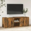 Maxspace TV Meuble, Meuble Tele, Meuble TV Chambre, Meuble TV IindustrielChêne fumé 100x31,5x35 cm Bois dingénierieConvient 