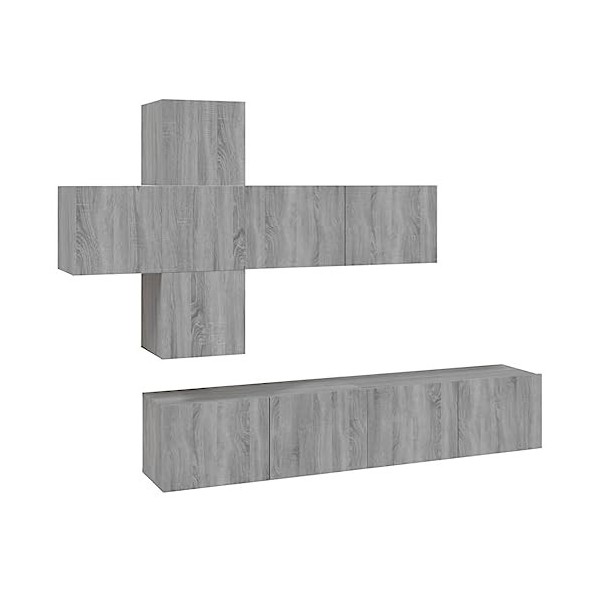 WREWING Meuble TV,Support pour Téléviseur Jusqu’à 50-80 Pouces,Table Télé avec Étagères Réglables,Bas Table TV Support de Tél