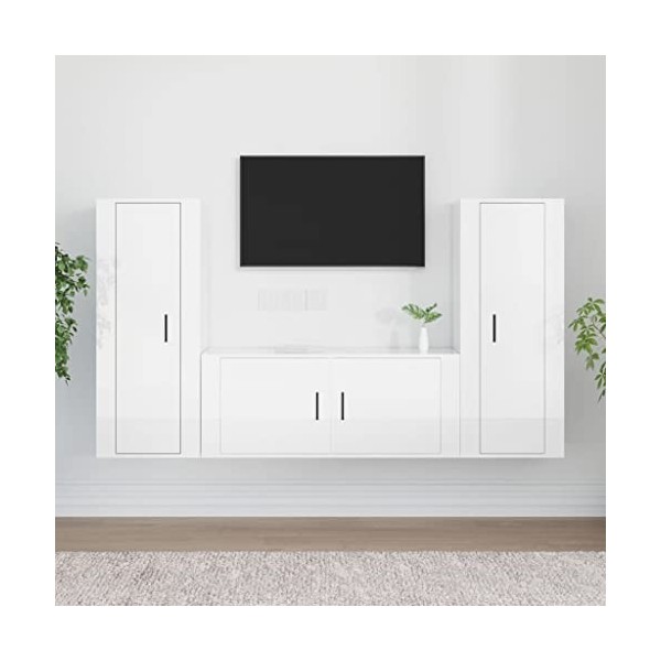 VEEKI Meuble TV, Meuble TV Suspendu, Meuble TV Industriel, Meuble TV Bois, Meuble Chambre, Convient pour Salon ou Chambre, En