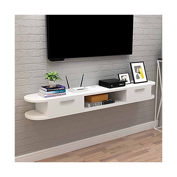 Meuble TV Armoire Murale Lowboard, Meuble TV Suspendu Pour Chambre à Coucher, éTagèRe de Rangement MultiméDia Pour Unité de T