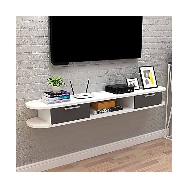 Meuble TV Armoire Murale Lowboard, Meuble TV Suspendu Pour Chambre à Coucher, éTagèRe de Rangement MultiméDia Pour Unité de T