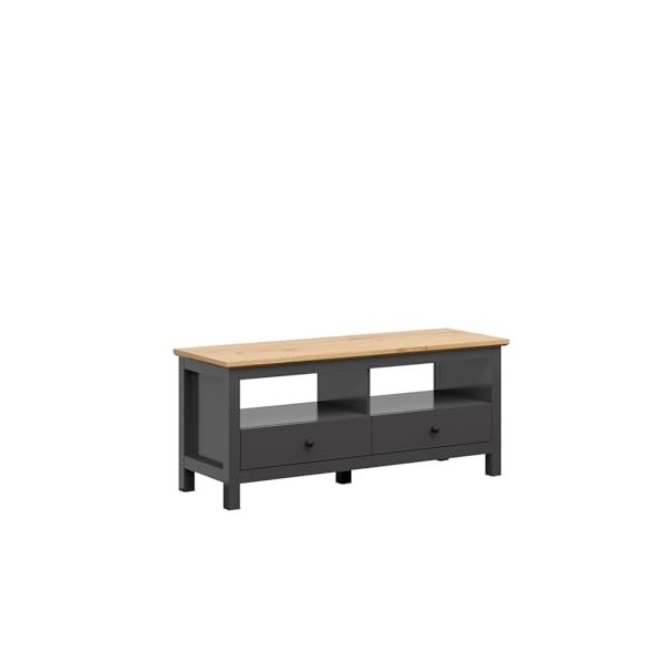 BLACK RED WHITE® Hesen Meuble TV bas de style scandinave 137 x 47 cm Pour salon, salle à manger