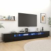 Festnight Meuble TV LED,Meuble TV scandinaves,Meuble TV Moderne,Banc TV,Meuble TV avec lumières LED,Armoire Centre de Diverti