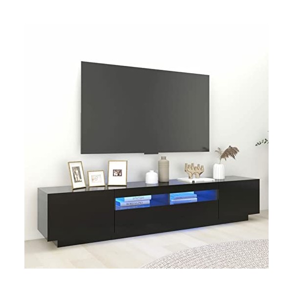 Festnight Meuble TV LED,Meuble TV scandinaves,Meuble TV Moderne,Banc TV,Meuble TV avec lumières LED,Armoire Centre de Diverti