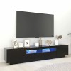Festnight Meuble TV LED,Meuble TV scandinaves,Meuble TV Moderne,Banc TV,Meuble TV avec lumières LED,Armoire Centre de Diverti