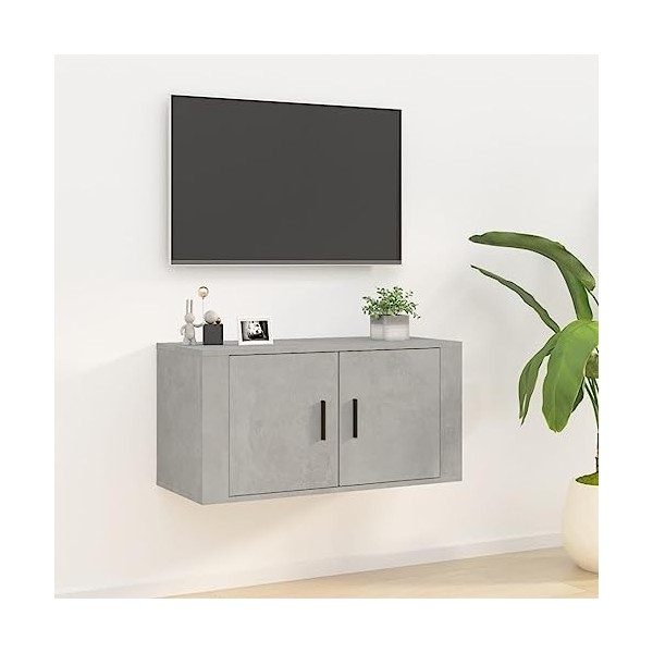 VEEKI Meuble TV, Meuble TV Suspendu, Meuble, Meuble TV avec Rangement，Meuble Industriel, Convient pour Salon ou Chambre, Mura