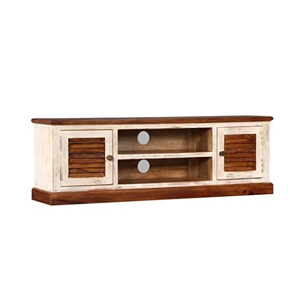 Générique Meuble TV Bois Massif de manguier et Sesham 120 x 30 x 40 cm,20.48 KG,245153, Meubles, Meubles TV